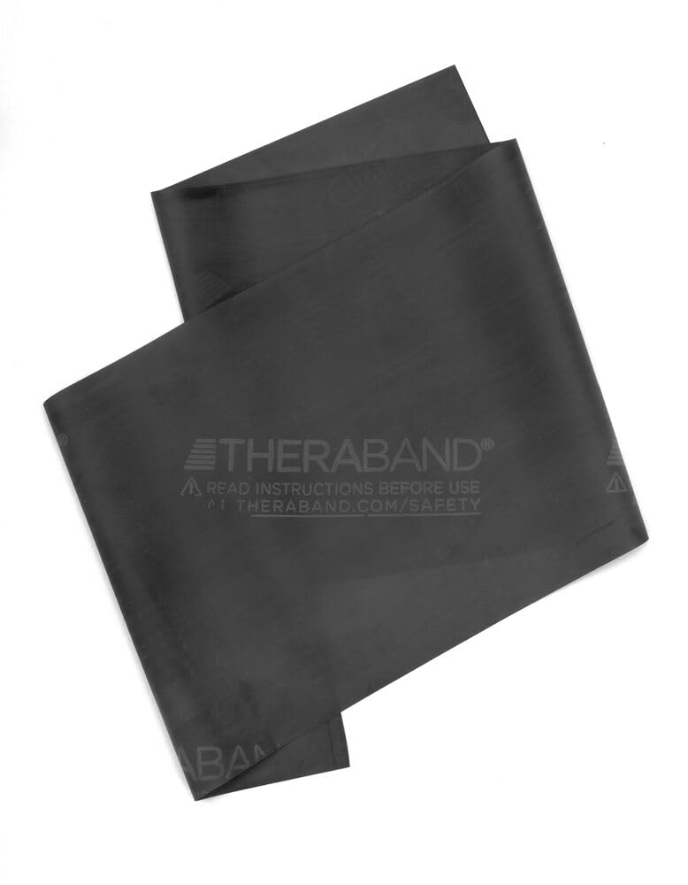 THERABAND Professional Latex Resistance Bands - 50 Yard Roll for Strength Training, Physical Therapy & Home Workouts (Level 6, Black, Heavy Duty) - Ideal for Upper/Lower Body Exercises, Pilates & Rehabilitation