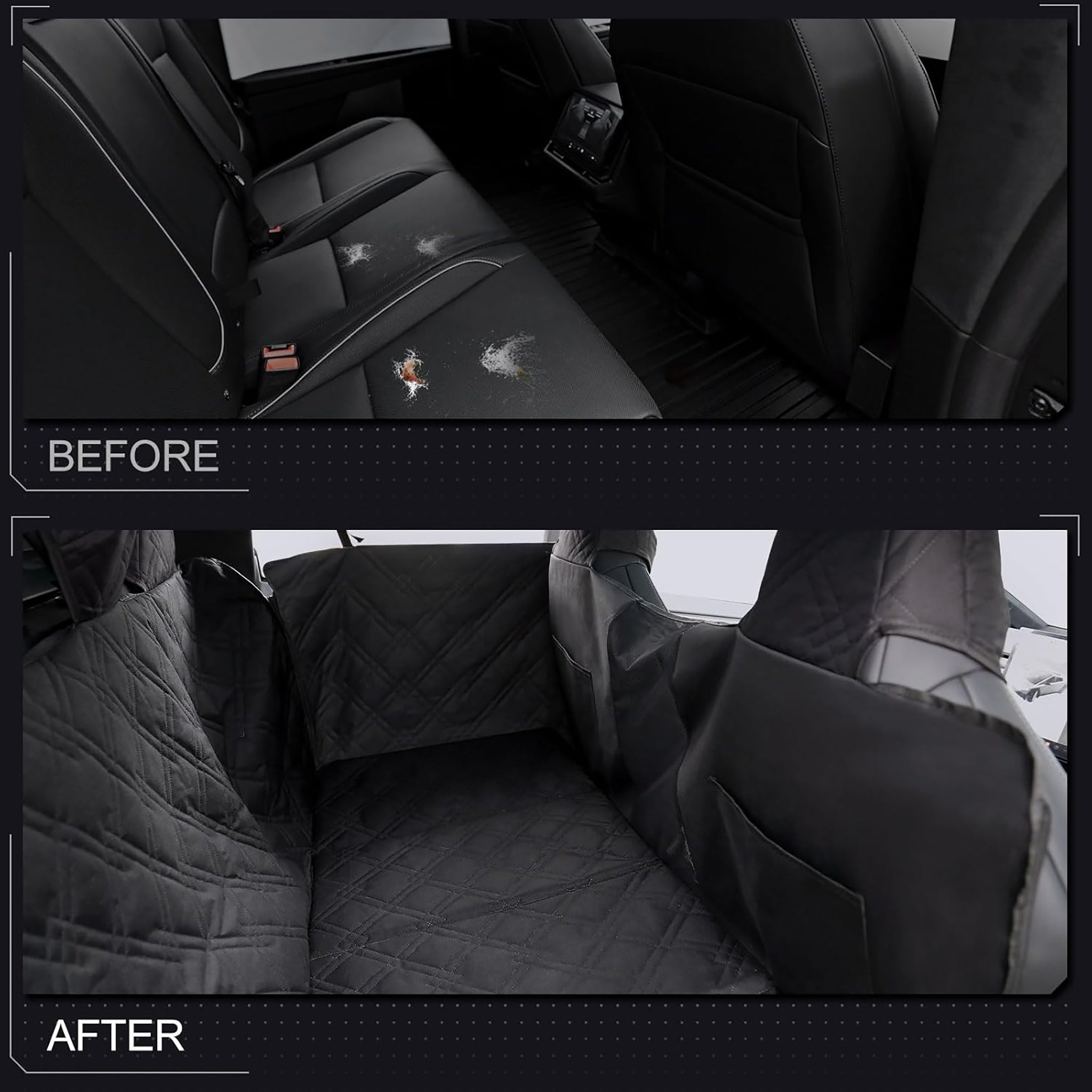 Premium Custom Fit Dog Seat Cover for Tesla Cybertruck - Waterproof & Nonslip Pet Car Seat Protector - Perfect for Road Trips & Outdoor Adventures