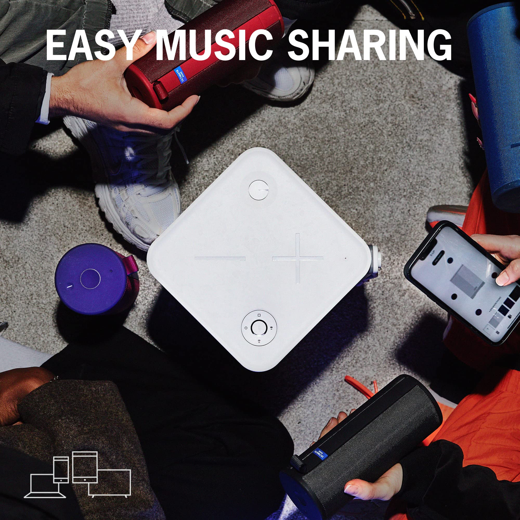 Ultimate Ears HYPERBOOM Portable Bluetooth Speaker - Powerful Wireless Speaker with Deep Bass, IPX4 Water-Resistant, 150ft Range, 24H Battery Life - White - Perfect for Outdoor Parties, Beach Trips & Home Entertainment
