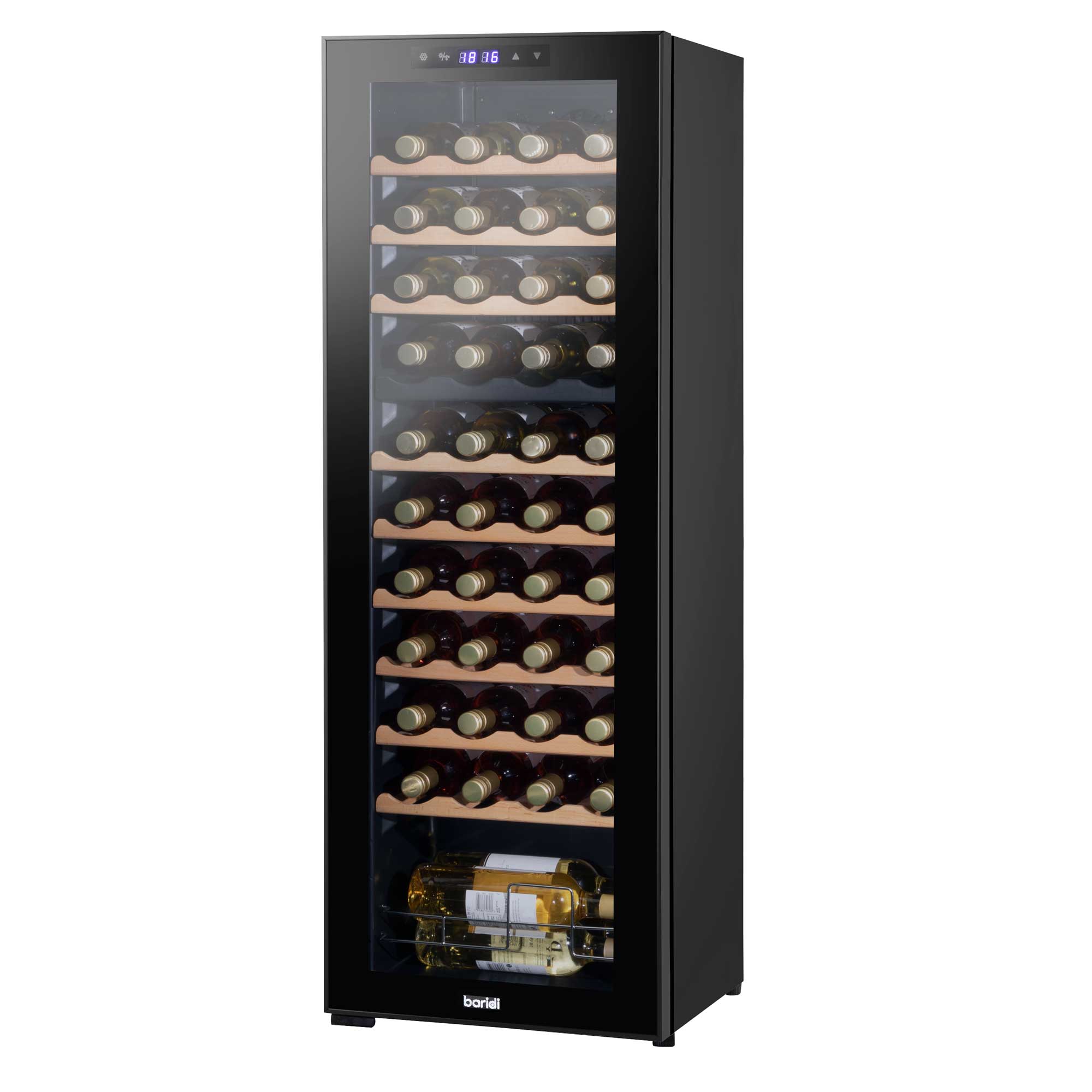 Baridi 44 Bottle Dual Zone Wine Cooler Refrigerator with Touch Screen Controls & Wooden Shelves - Perfect for Home, Office, or Restaurant Wine Storage