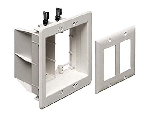 Arlington TVBU505 Non-Metallic Electrical Box - 18 cu-in Plastic Entertainment Box for Cable & AV Wiring - Perfect for Home Theater & TV Wall Mount Installations