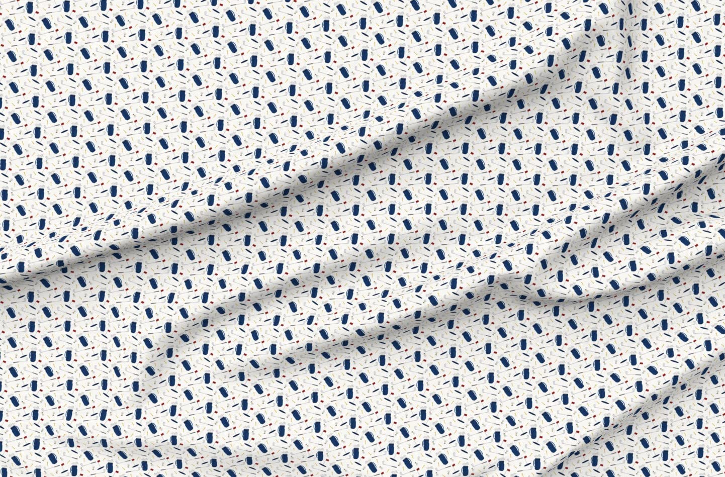 Premium Golf Themed Nursery Fabric - Small Scale Tee Time Navy Tan Printed on Soft Minky Fabric by The Yard - Perfect for Sewing Baby Blankets, Quilt Backing & Plush Toys | Ideal for Sports Clubs, Nursery Decor & DIY Projects