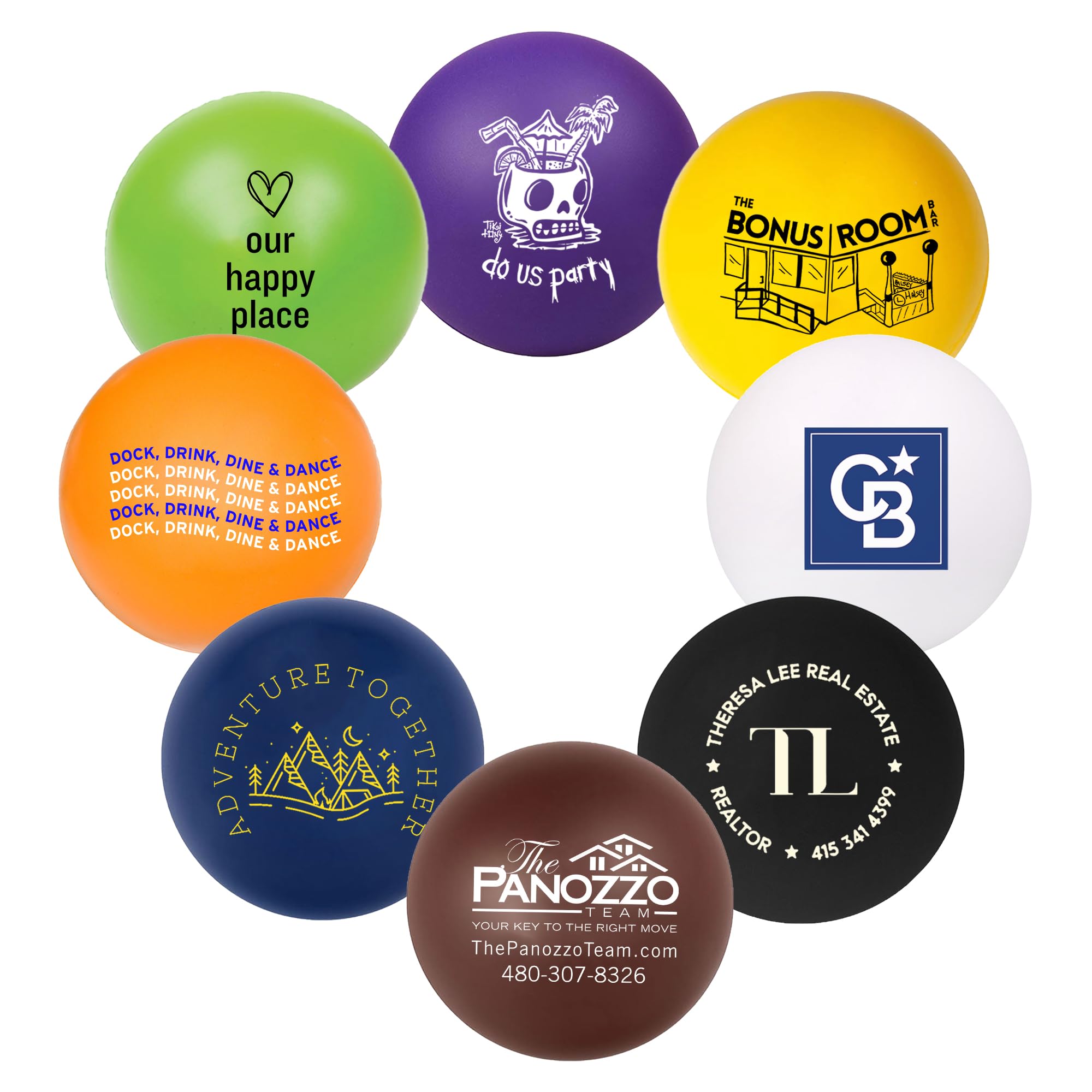 100PCS Custom Bulk Stress Relief Foam Balls - Personalized Round Foam Stress Balls with Logo/Text/Email/Phone/QR Code - Perfect for Corporate Gifts, Promotional Items, Trade Shows, and Office Stress Relief