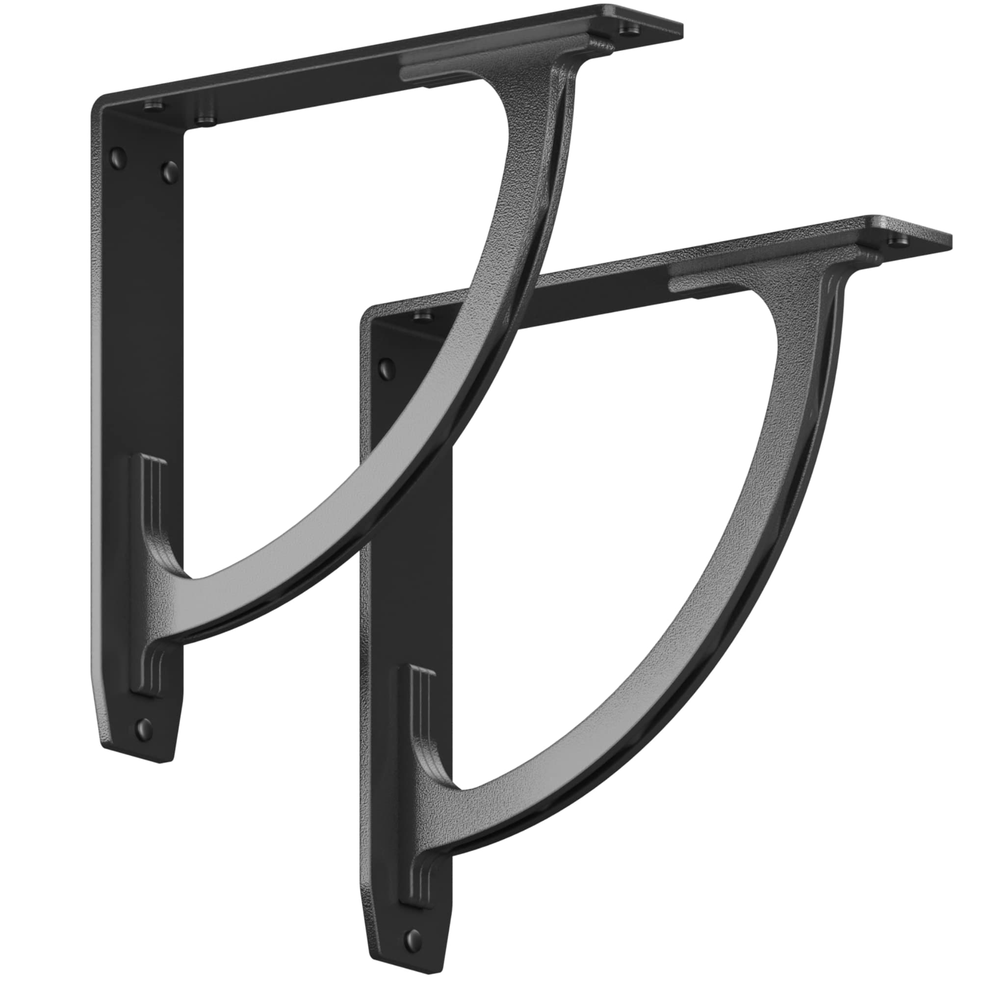 Heavy Duty Starby Metal Shelf Brackets - 500 lb Capacity Iron Wall Corbel Supports for Countertop, Mantel, Shelves - Wrought Iron Black Hand Welded Steel Brackets - 2 Pack 10
