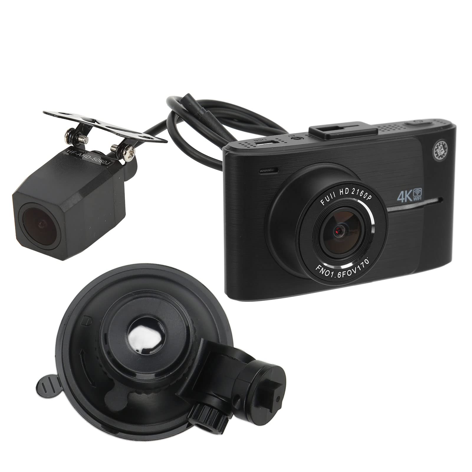 4K WiFi Car Camera Recorder with 170° Wide Angle - Parking Monitor & Cyclic Recording for Vehicle Safety