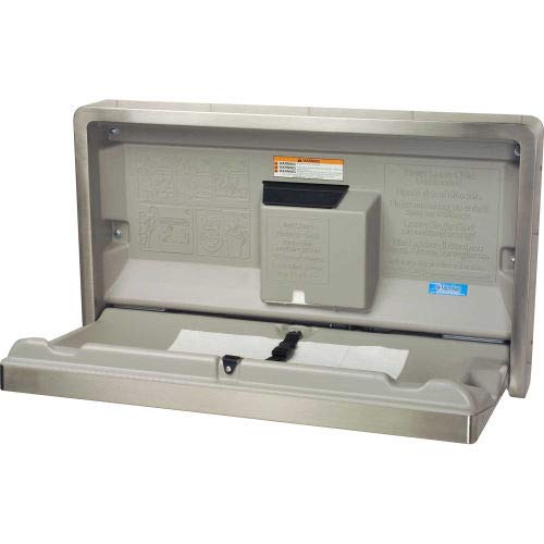Koala Kare KB110-SSWM Wall Mounted Stainless Steel Baby Changing Station - Horizontal Diaper Changing Table for Nursery, Daycare & Public Restrooms
