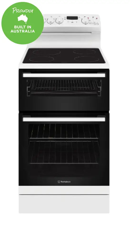 Westinghouse WLE543WCB 54cm Freestanding Electric Oven with Ceramic Cooktop - White | Built-in Timer, Energy Efficient | Perfect for Baking, Roasting & Family Cooking