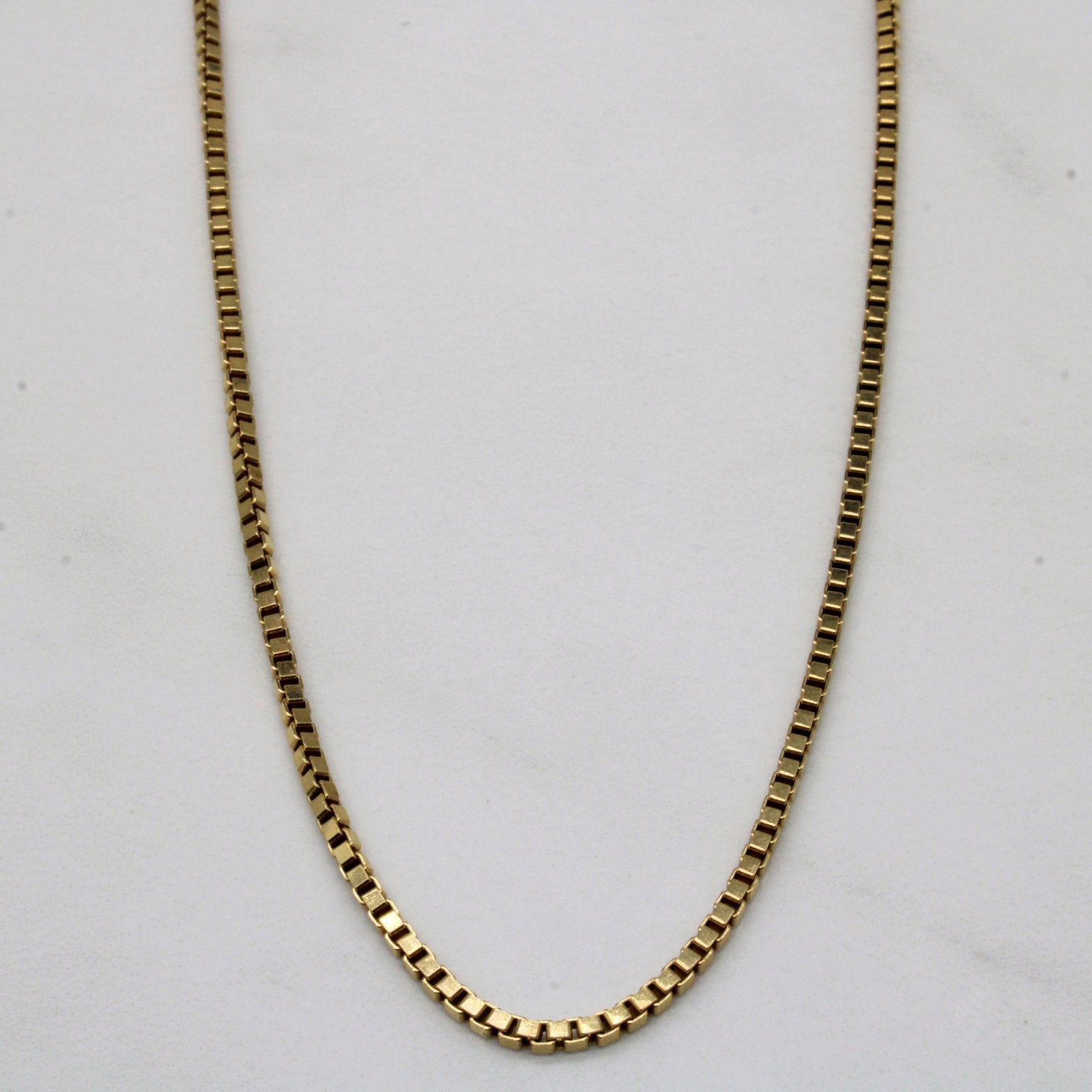 10K Yellow Gold Box Link Chain Necklace for Women - 15 Inch Solid Gold Cable Chain - Perfect for Layering, Everyday Wear & Special Occasions
