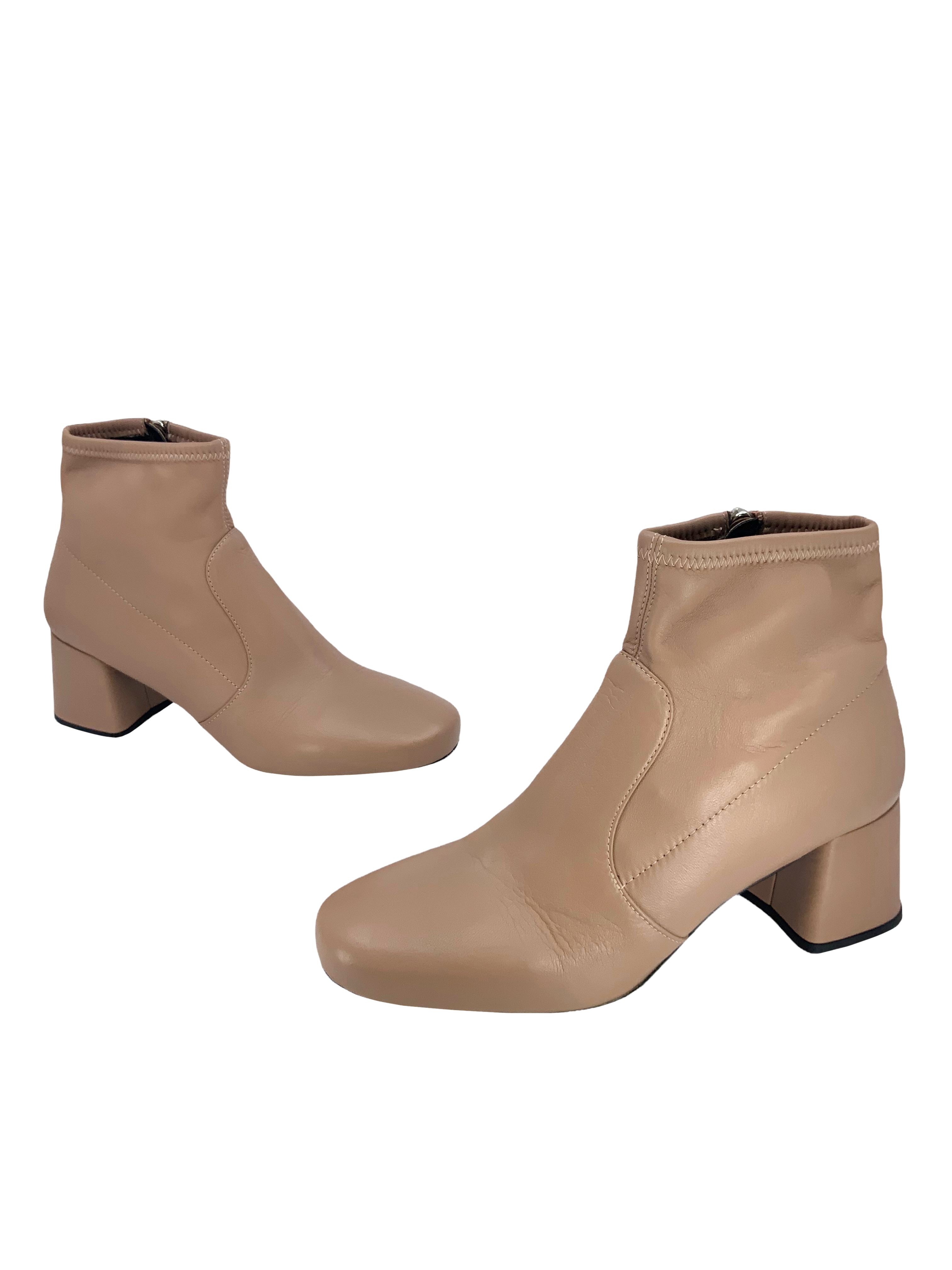Prada Leather Side Zip Ankle Boots Women's Size 7 - Stylish & Comfortable for Office, Party & Night Out