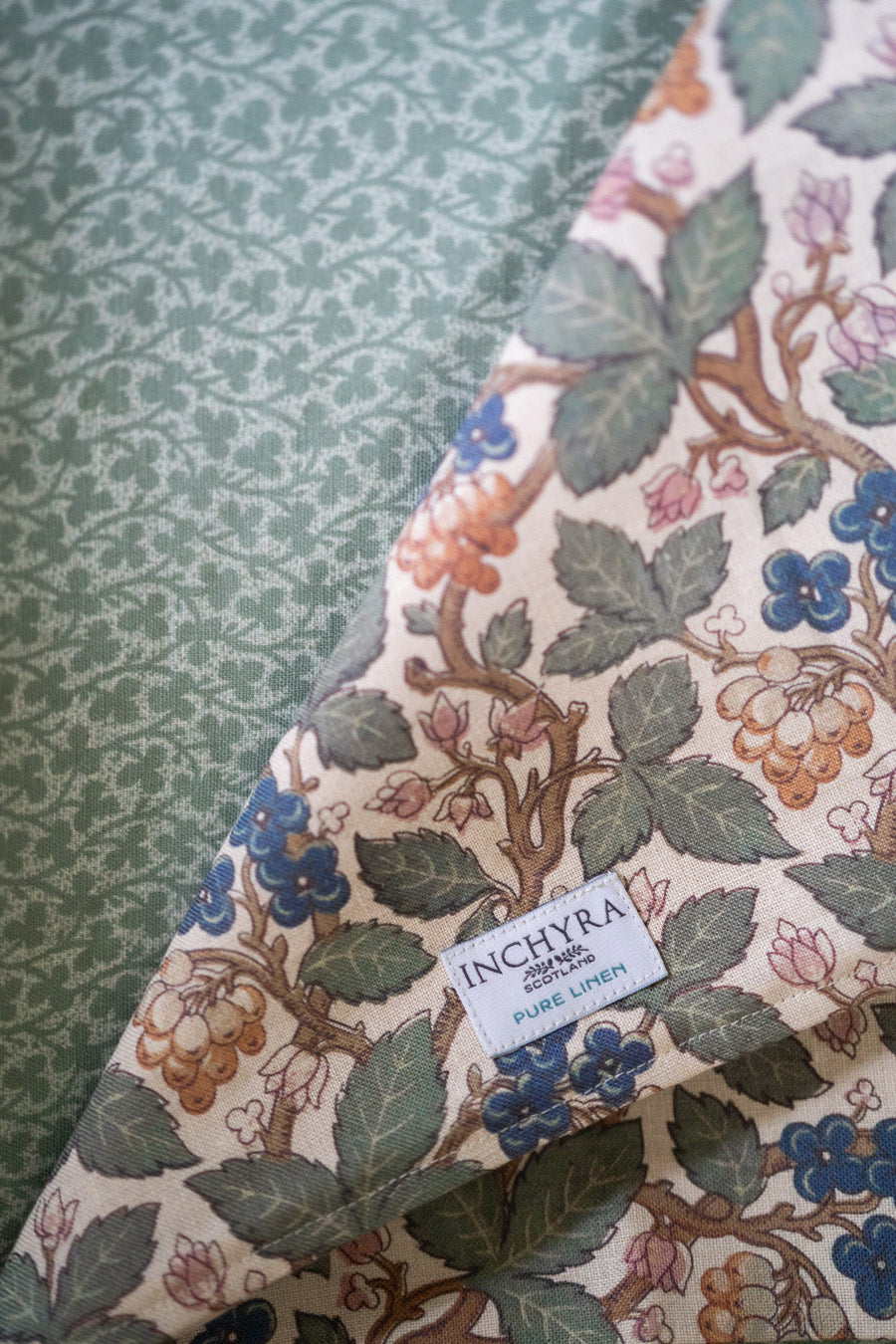 Clover Linen Tablecloth - Premium Sea Green Linen Fabric for Dining Table, Kitchen Decor, and Special Occasions