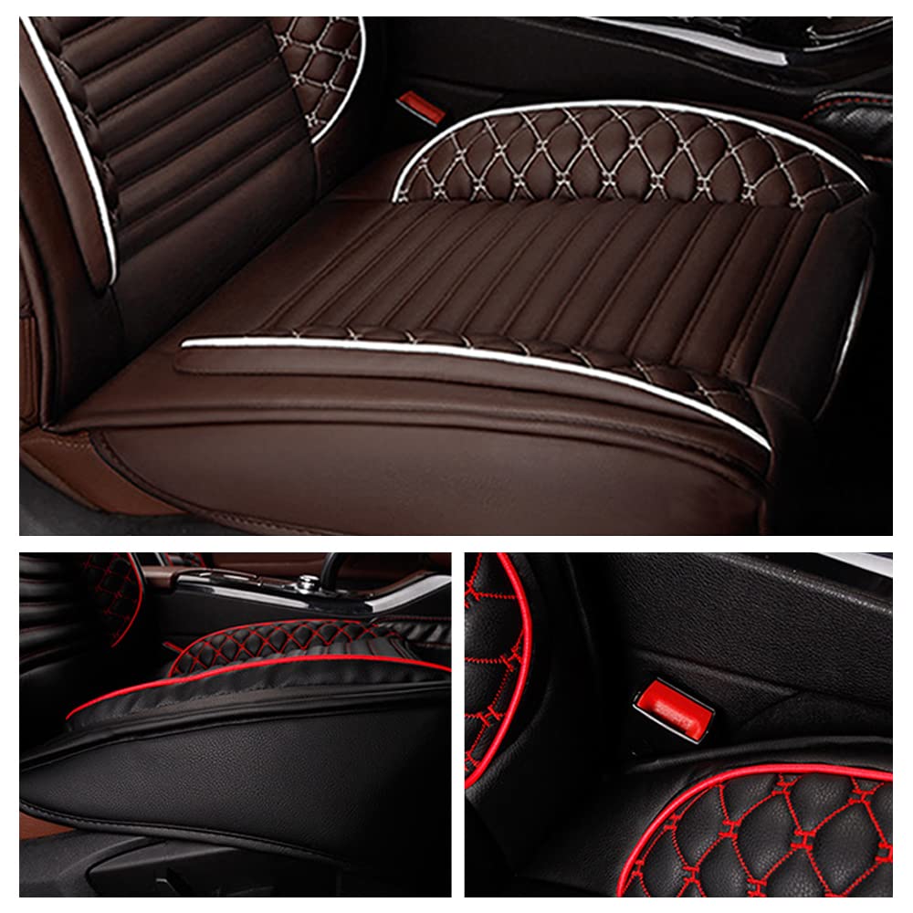 Premium PU Leather Car Seat Covers for Mercedes-Benz CL/CLA/CLK/CLS/ML/GL/GLA/GLC/GLE/GLK/GLS/SL - 5-Seat Luxury Needlework Cushion Set (Brown) | Perfect for Road Trips, Daily Commutes & Interior Protection