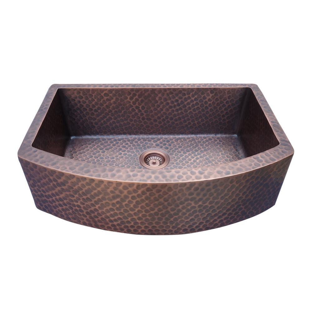 Premium 14 Gauge Single Bowl Farmhouse Apron Kitchen Sink in Copper Finish - KSAR 3 - Perfect for Rustic Farmhouse, Modern Farmhouse, and Country Style Kitchens