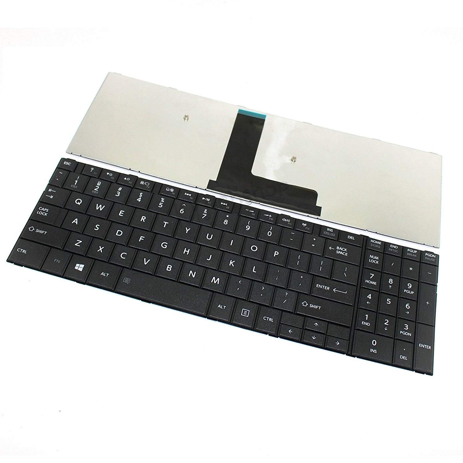 US Black English Laptop Keyboard Replacement - 104 Keys PS/2 Ergonomic Design for Comfortable Typing | Perfect for Office Work, Gaming & Programming