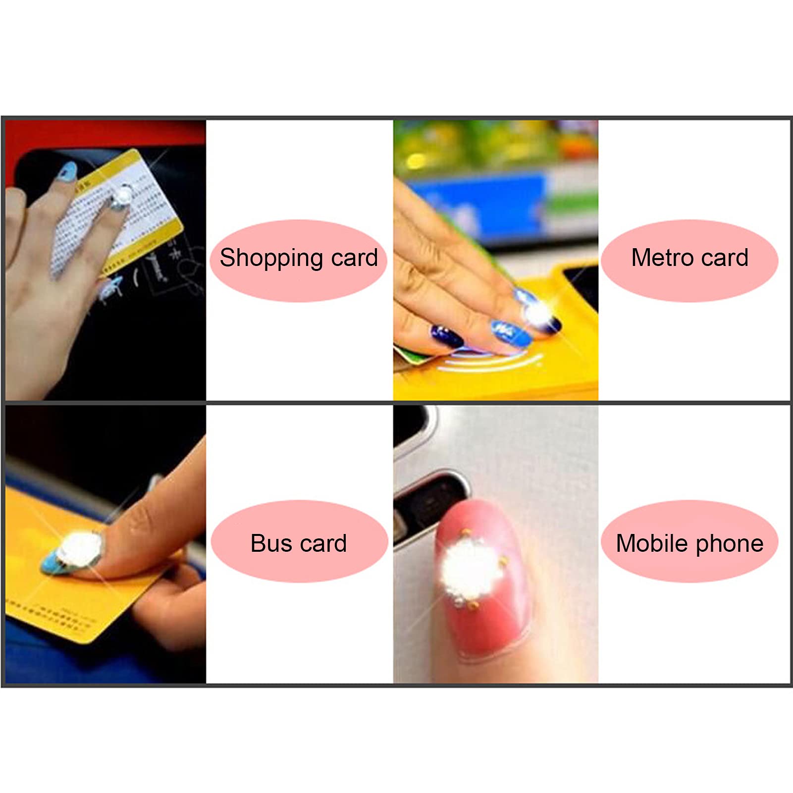 Smart LED NFC Nail Stickers - Fashionable Light Up Nail Art for Women & Girls | Contactless Bus Card & Payment Accessory | Perfect for Parties, Nightlife & Tech Fashion