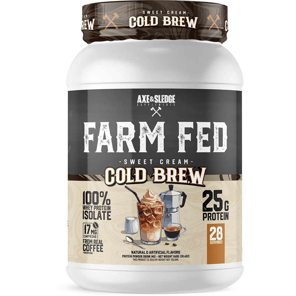 Axe & Sledge FARM FED 100% Whey Protein Isolate Powder - Premium Muscle Recovery & Growth Supplement for Athletes & Fitness Enthusiasts - Post-Workout, Meal Replacement & Healthy Lifestyle