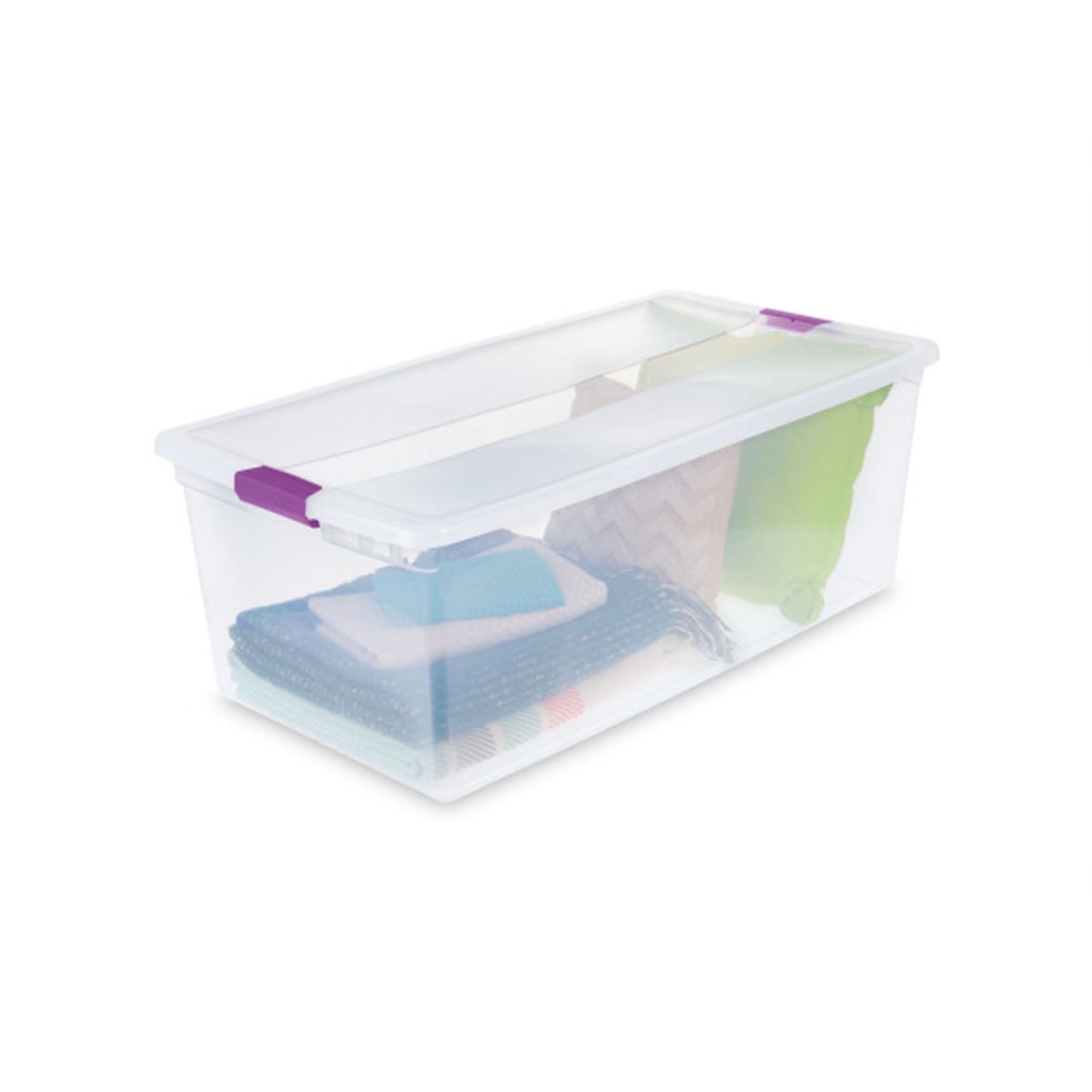 Sterilite 4-Pack ClearView Latch Storage Box - 110 Quart Stackable Plastic Bins for Home Organization | Perfect for Closet, Garage, Toy & Seasonal Storage
