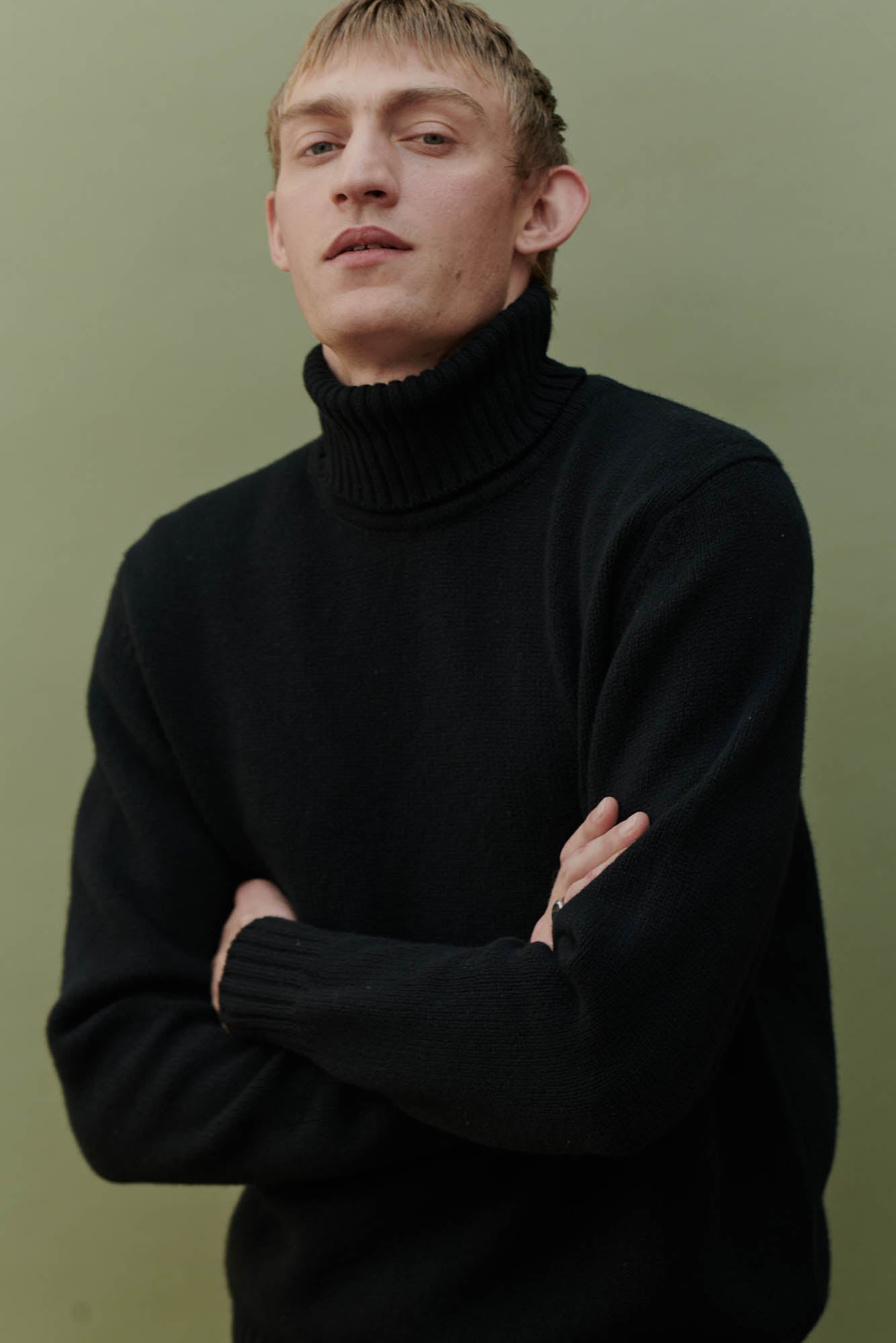 Premium Men's Lambswool Roll Neck Sweater - Soft Winter Knit Pullover in Black | Cozy Cold Weather Wear for Office, Casual Outings & Holiday Gatherings