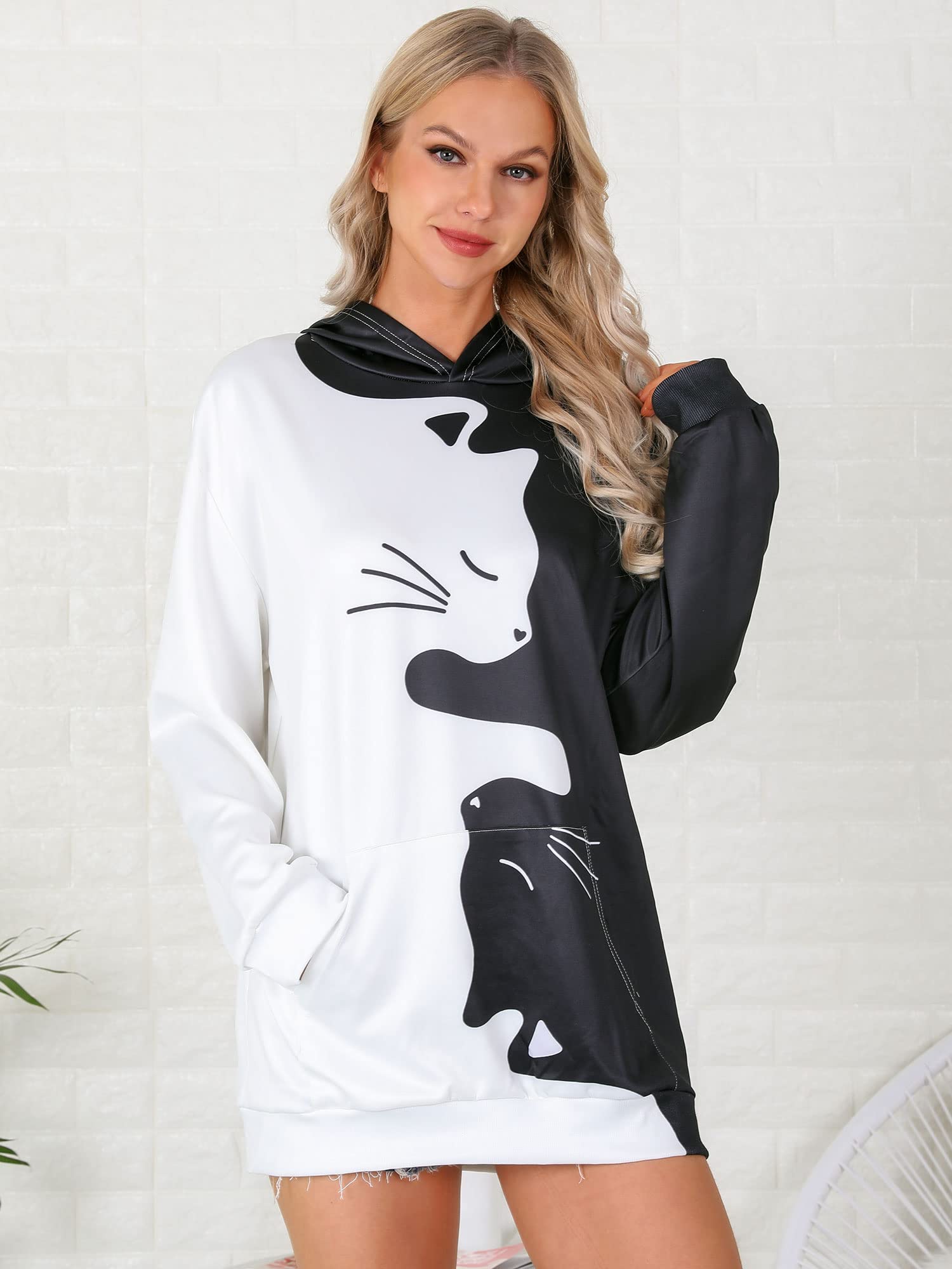 Funny Cat Graphic T-Shirt for Women - Cute Pet Lover Gift Tee with Cat Print, Comfortable Crewneck Top - Perfect for Casual Wear, Cat Parties & Animal Lover Gifts