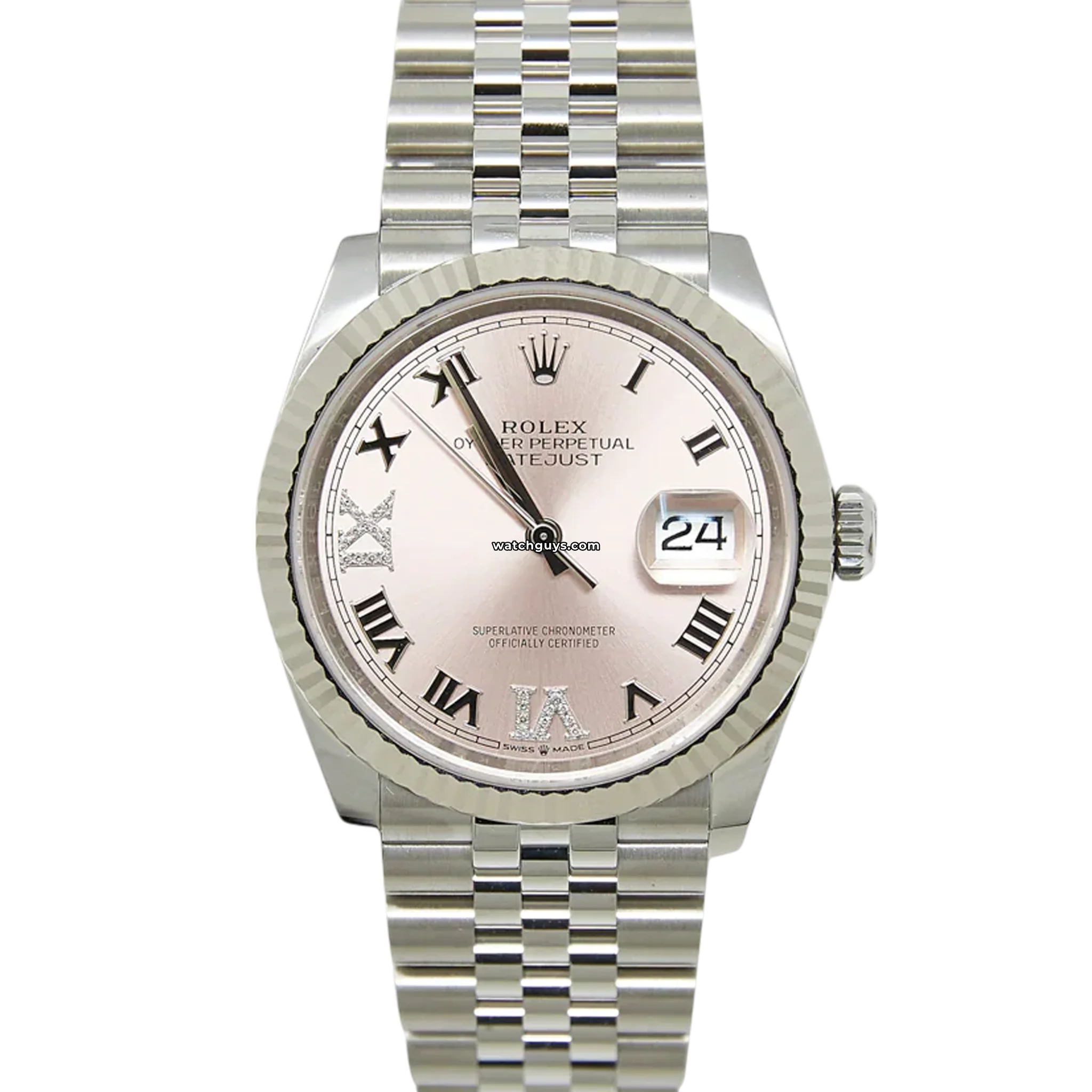 Rolex Datejust 126234 36mm Stainless Steel Watch with Pink Diamond Dial & Jubilee Bracelet - Luxury Timepiece for Men, Perfect for Business Meetings & Special Occasions