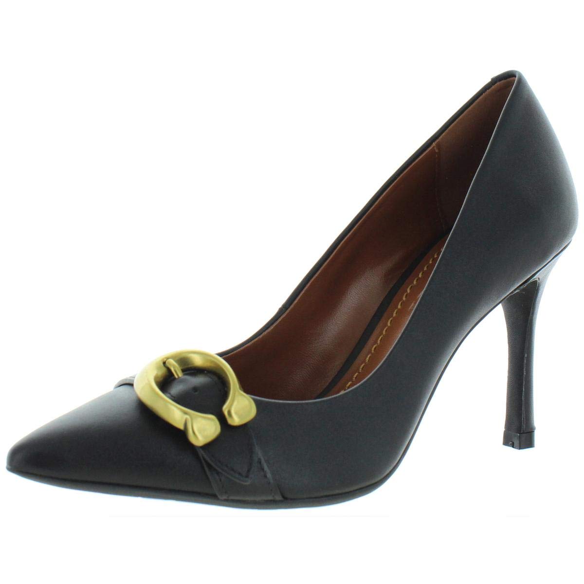 COACH Women's Waverly 85 Leather Pointed Toe Dress Heels - Elegant High Heel Pumps for Office, Party & Formal Events