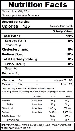 Premium Dongwon Tuna Chunks in Oil, 8.82oz (250g) - High Protein, Keto & Paleo Friendly Canned Tuna for Salads, Sandwiches & Quick Meals