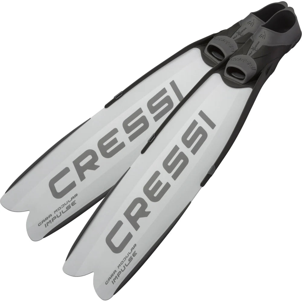 Cressi Gara Modular Impulse White Freediving Fins - Professional Swimming Fins for Spearfishing, Snorkeling & Scuba Diving - Lightweight & Durable Design for Underwater Adventures