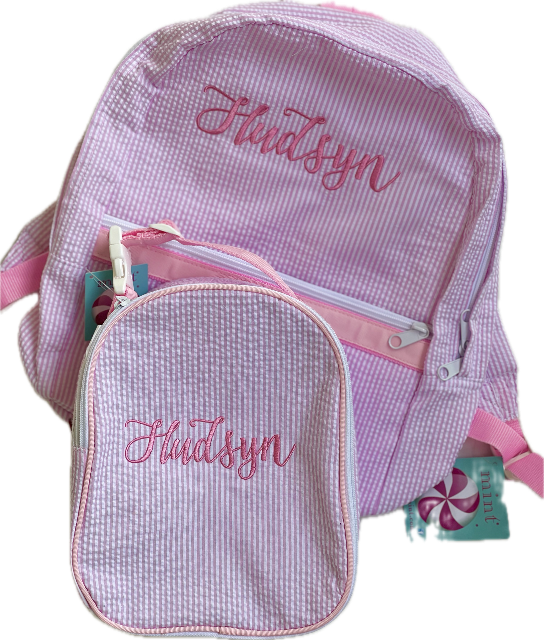 Mint Sweet Little Things Gumdrop Bag - Light Pink Seersucker Crossbody Purse for Women | Perfect for Summer Outings, Beach Trips & Casual Everyday Use