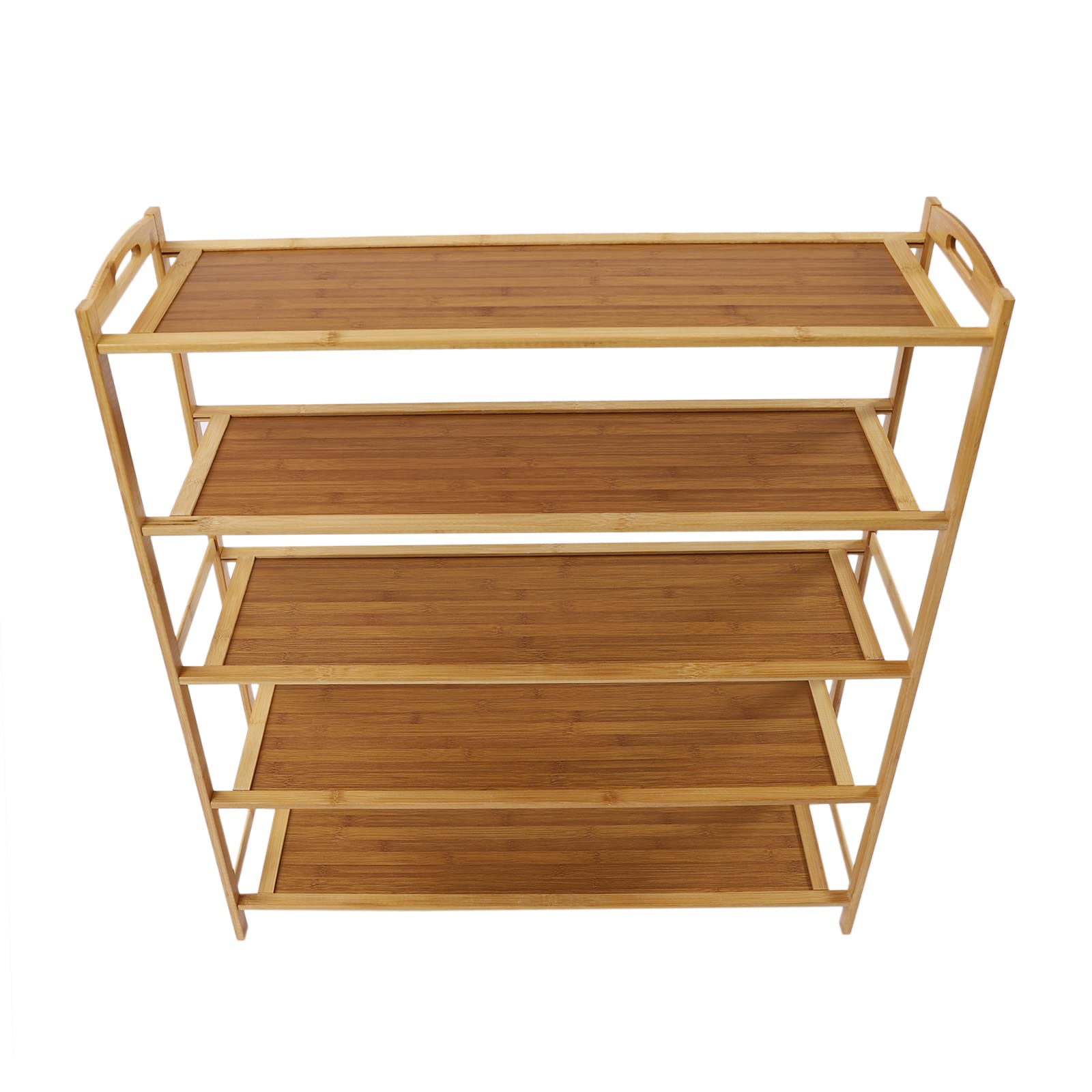 5-Tier Bamboo Shoe Rack Organizer - Sturdy Wooden Shoe Shelf for Entryway, Hallway, Closet & Living Room - Space-Saving Shoe Storage Solution for Home Organization - Perfect for Small Spaces & Apartment Living