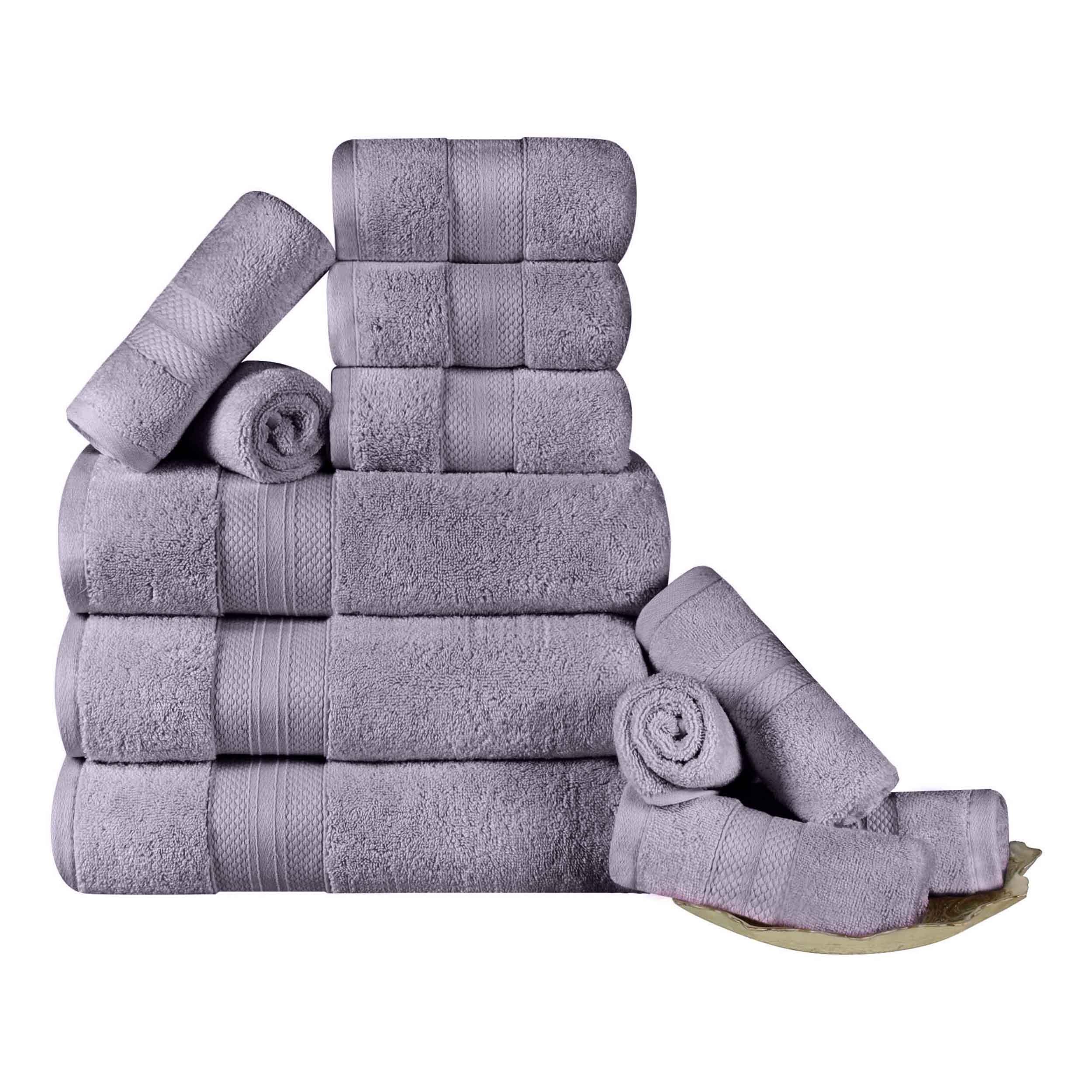 Premium 12-Piece Ultra Plush Turkish Cotton Towel Set - Highly Absorbent, Soft & Quick-Drying Bath Towels for Spa, Gym & Luxury Home Use