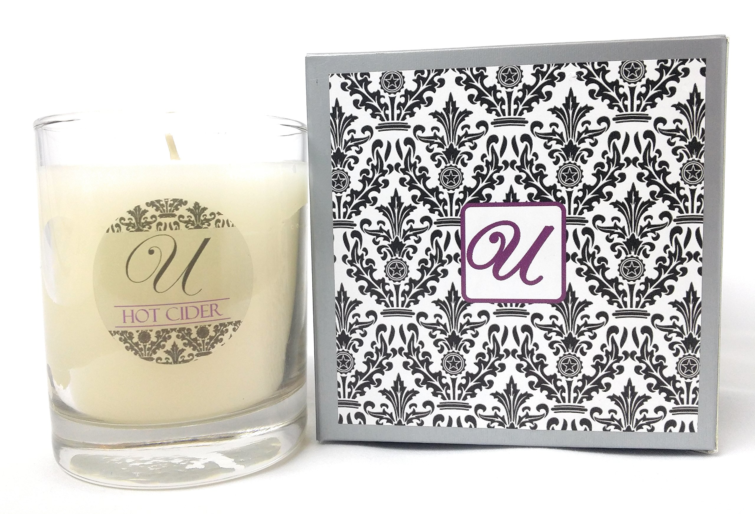 Premium Hot Cider Scented Candle in 8 oz Glass Jar - Unrivaled Candles Select-a-Size (Ring Size 8) with Hidden Jewelry Worth $10-$10,000 - Perfect for Home Decor, Romantic Gifts & Special Occasions