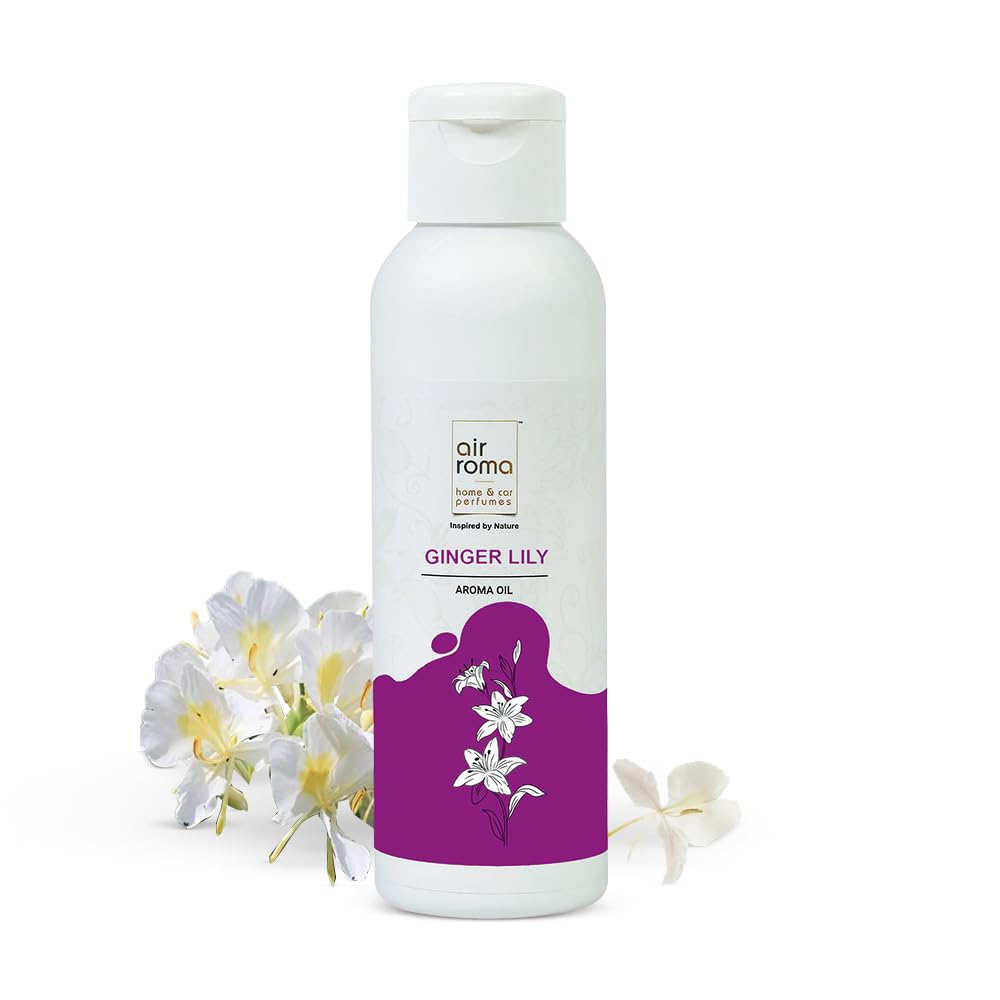 AIR-ROMA 100% Pure Ginger Lily Essential Oil (100ml) - Natural Aromatherapy Diffuser Oil for Home, Meditation & Focus - Perfect for Relaxation, Yoga & Stress Relief