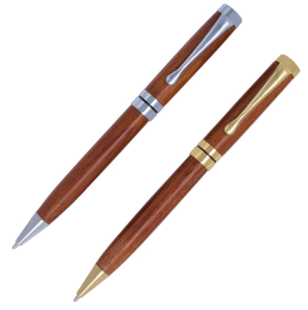 Gullor 2-Pack Handcrafted Wooden Retractable Ballpoint Pens - Premium Writing Gift for Office, School & Business Professionals