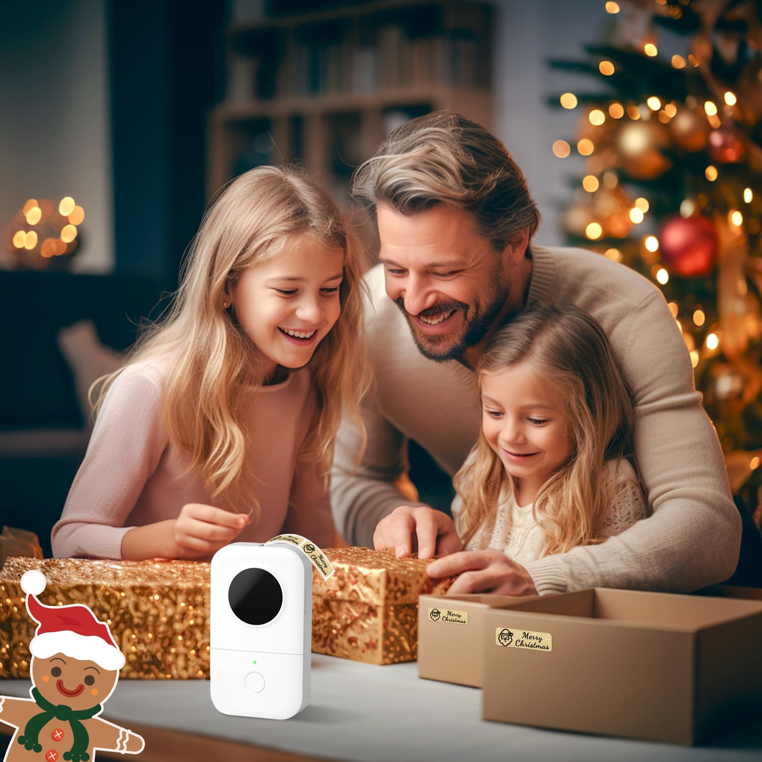 Phomemo D30 2025 Bluetooth Label Maker Machine - Portable Sticker Printer for Home, Office & School Organization - Compatible with Android & iOS - 12mm USB Rechargeable Labeler (White) - Perfect for Pantry Organization, File Labeling & Craft Projects