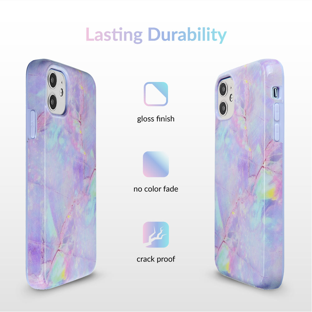 Cotton Candy Marble iPhone Case - Trendy Protective Cover for iPhone 13/14/15 Pro Max - Stylish Marble Design - Perfect for Everyday Use, Travel & Gifts