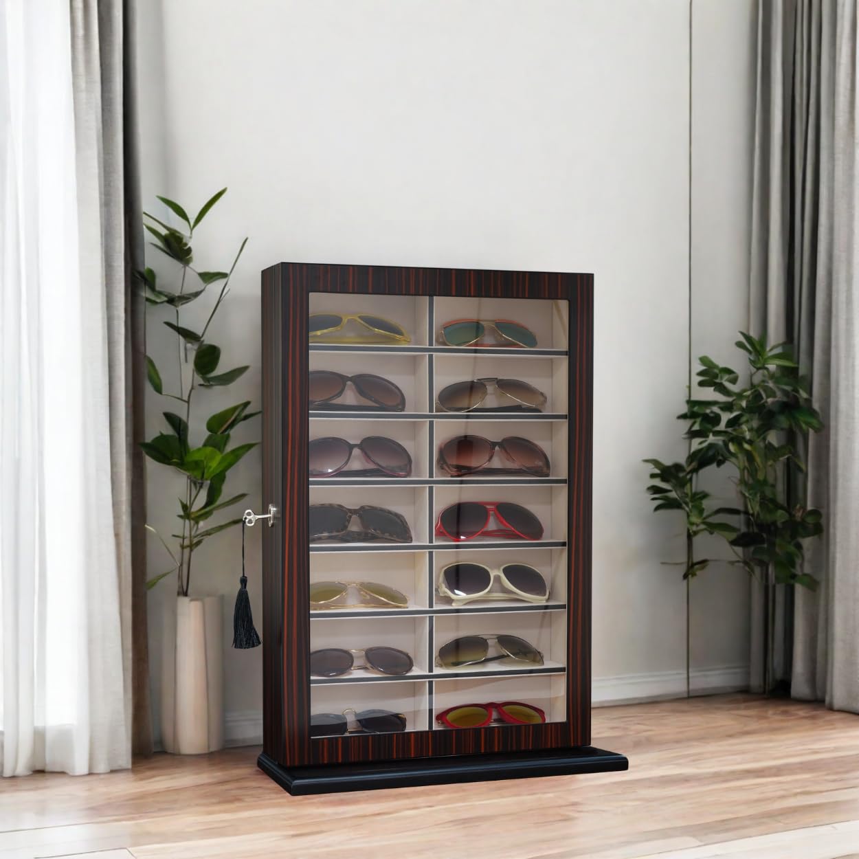 Premium Eyeglass & Sunglass Display Case - Durable Storage Box Organizer for Glasses, Sunglasses & Reading Glasses - Perfect for Home, Office, Retail Store & Travel Use