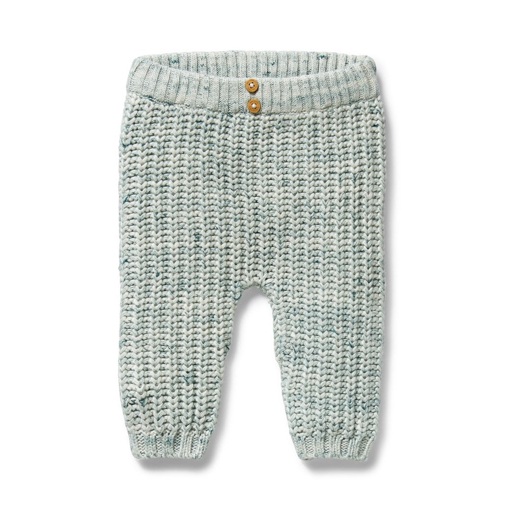 Organic Moss Speckle Knitted Leggings for Women - Soft Stretchy High Waist Yoga Pants - Perfect for Workouts, Lounge & Everyday Wear