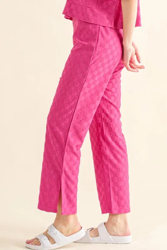 Brushed Texture Checkerboard Pattern Casual Pants for Men - Comfortable & Stylish Lounge Pants for Home, Travel, and Everyday Wear