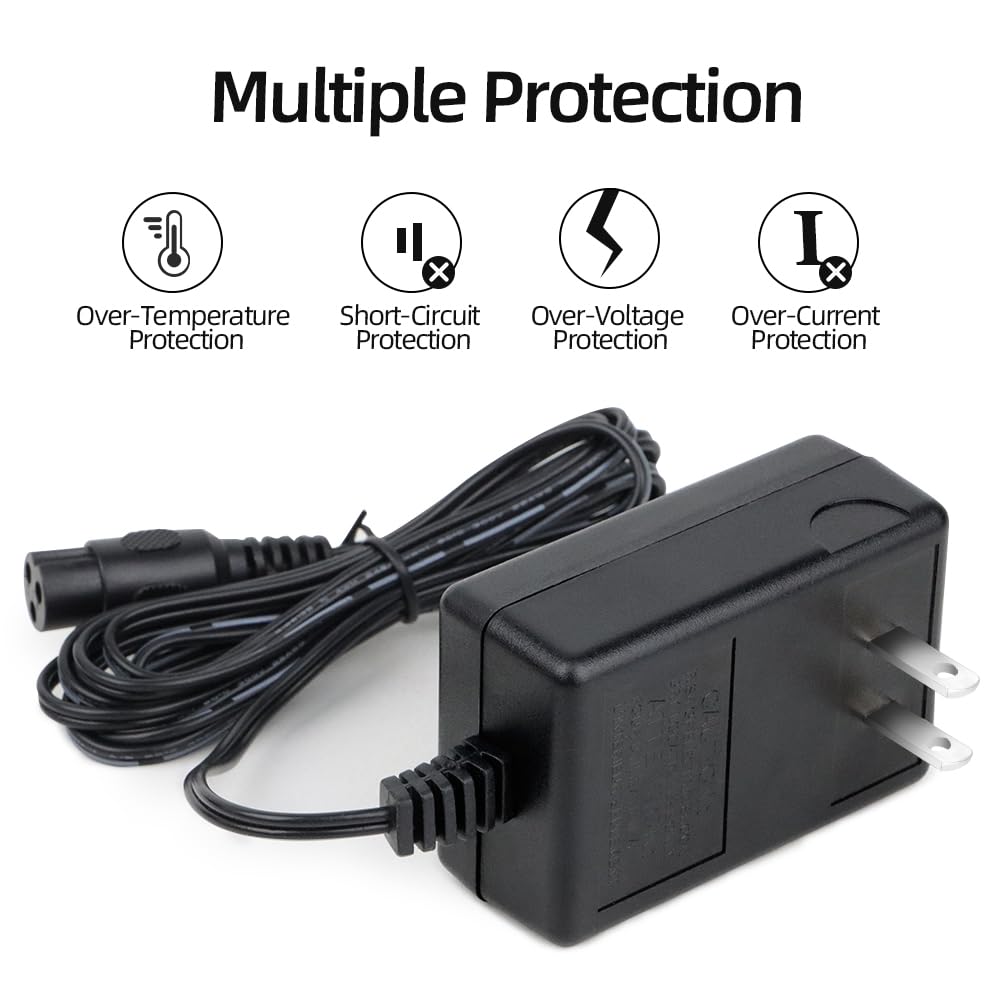 24V 600mA Electric Scooter Charger - Compatible with Razor E100 E125 E150 E300 Models - Fast Charging Power Adapter for Kids & Adults - Perfect for Commuting, Campus Travel & Outdoor Adventures