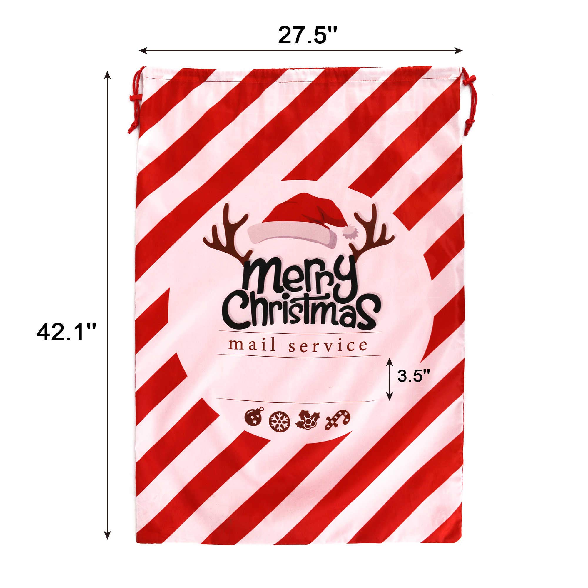 BeeGreen 2-Pack Extra Large Santa Bags 27.6x42 Inch - Reusable Christmas Gift Sacks with Drawstring for Present Wrapping | Perfect for Holiday Decorations, Secret Santa Exchanges & Family Gift Storage