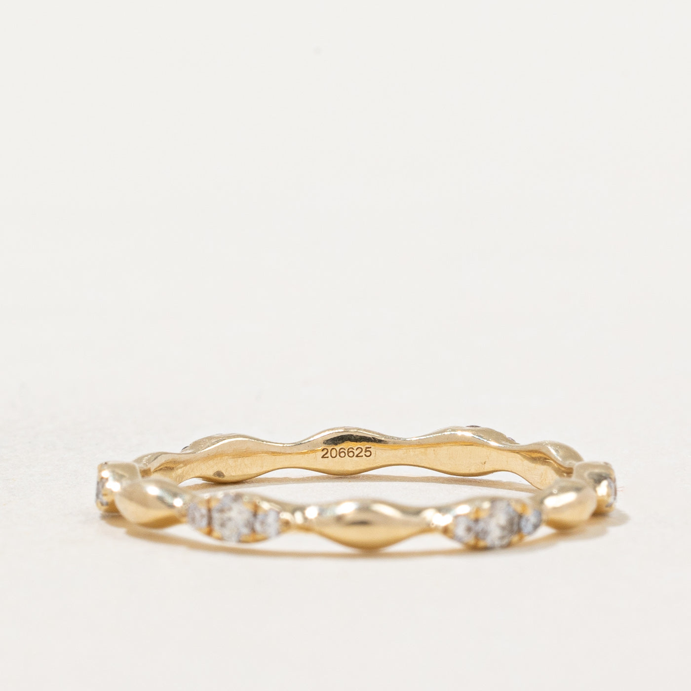 0.22ctw Diamond Wavy Band Ring - Size 5.75 | Elegant Stackable Wedding Band for Women | Perfect for Anniversary, Engagement & Everyday Wear