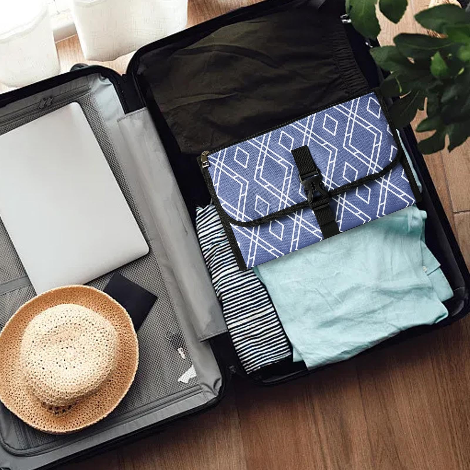 Portable Waterproof Travel Diaper Changing Pad - Foldable Wipeable Baby Changing Mat for On-the-Go Parents | Perfect for Airplane, Car & Outdoor Diaper Changes | Includes Travel Storage Bag
