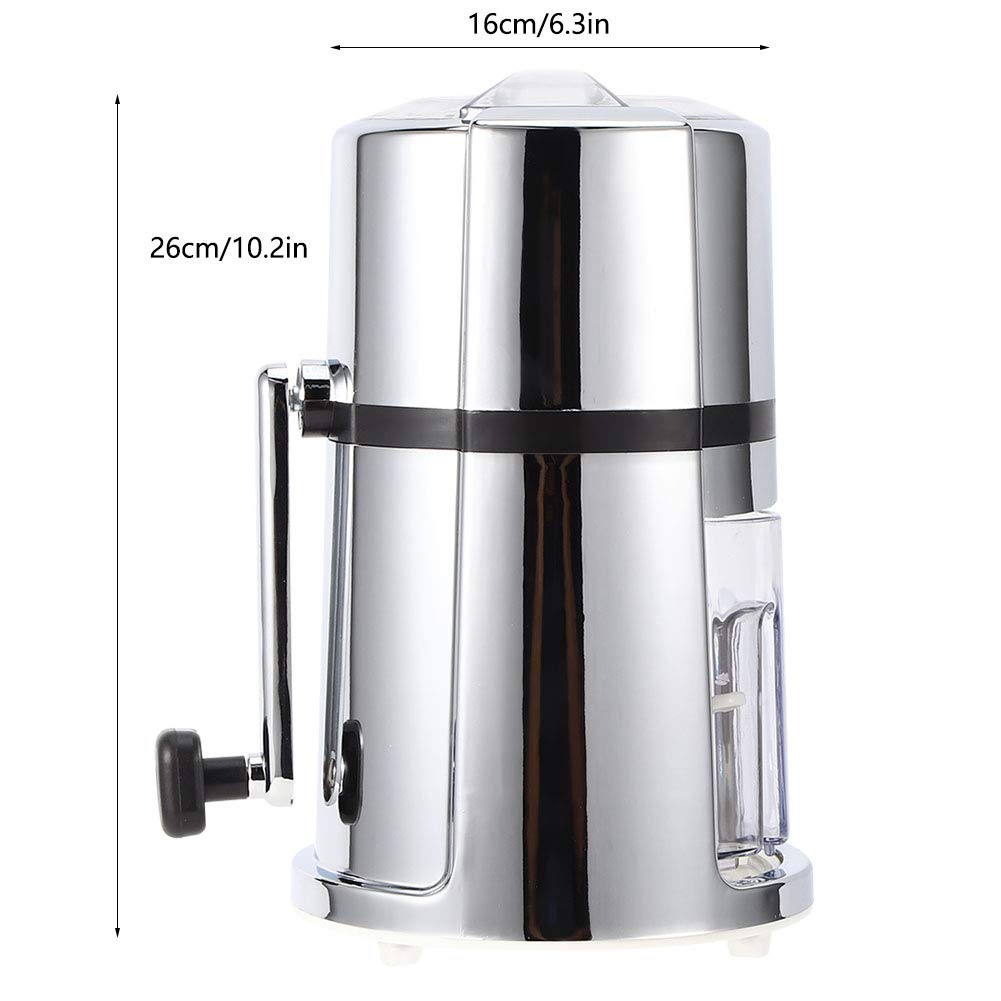 Commercial & Household Manual Ice Crusher - Stainless Steel Portable Ice Shaver Machine for Cocktails, Smoothies & Snow Cones | Perfect for Bars, Restaurants & Home Use