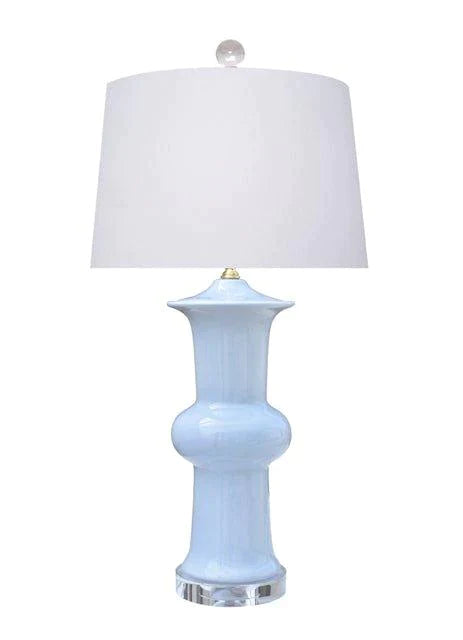 Elegant Blue Porcelain Vase Table Lamp with Fabric Shade - Perfect for Living Room, Bedroom & Office Decor