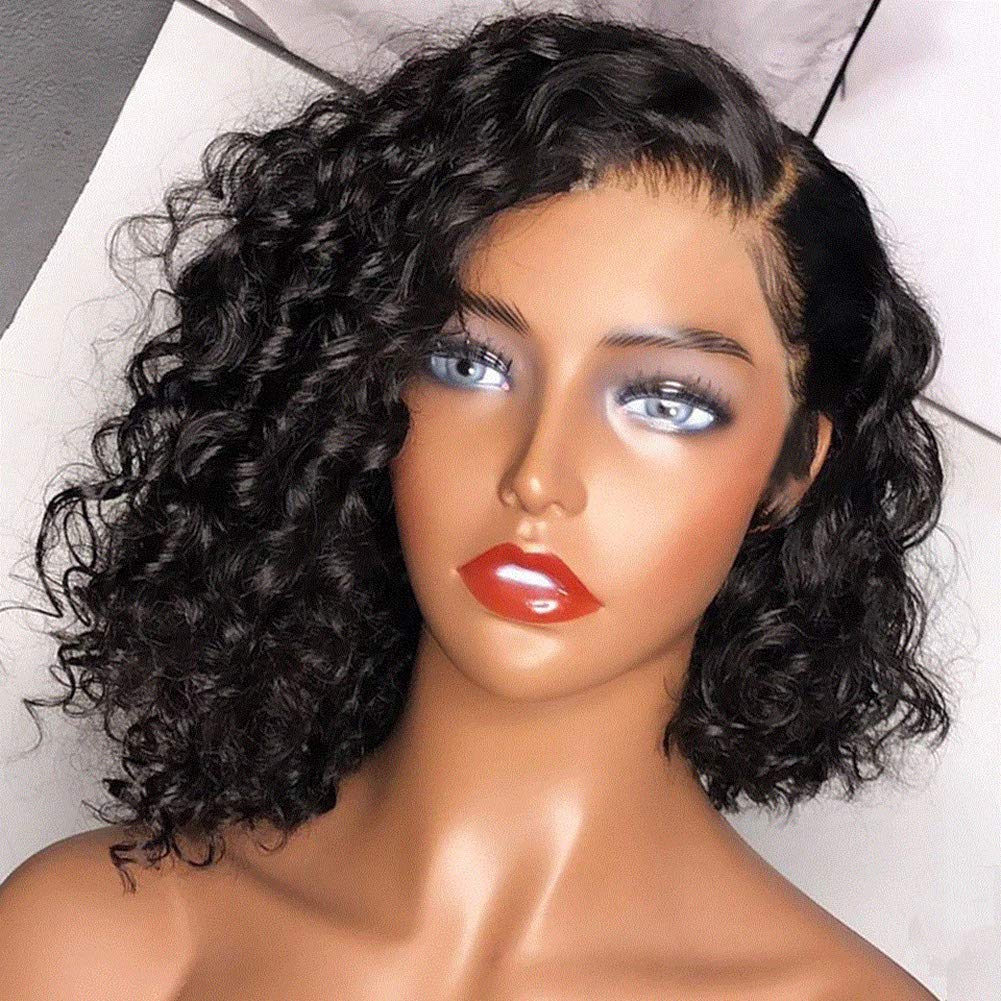 10A Brazilian Human Hair Wigs for Black Women - Glueless Full Lace Wig with Baby Hair, Short Curly Pre-Plucked Small Cap (14