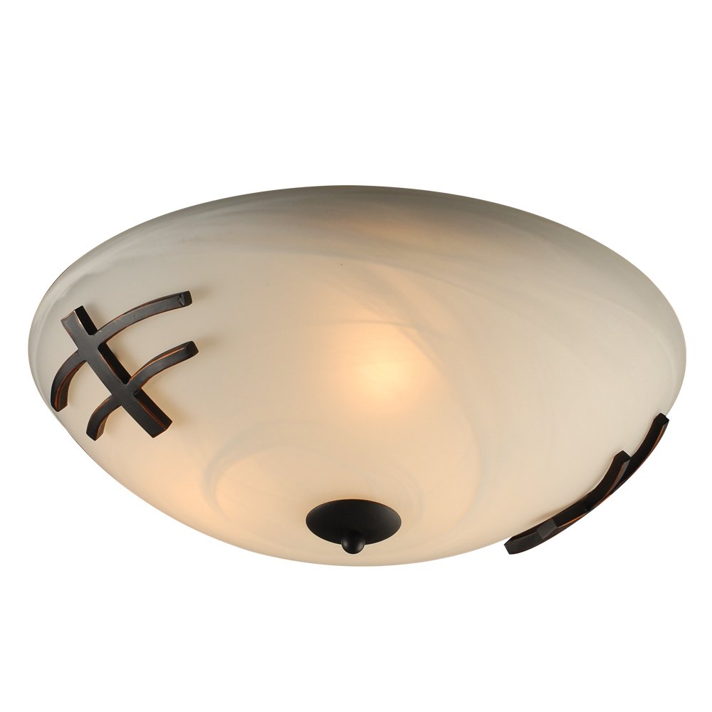 PLC Lighting 14875 ORB 3 Ceiling Light - Antasia Collection | Modern Flush Mount Fixture for Bedroom, Living Room & Hallway