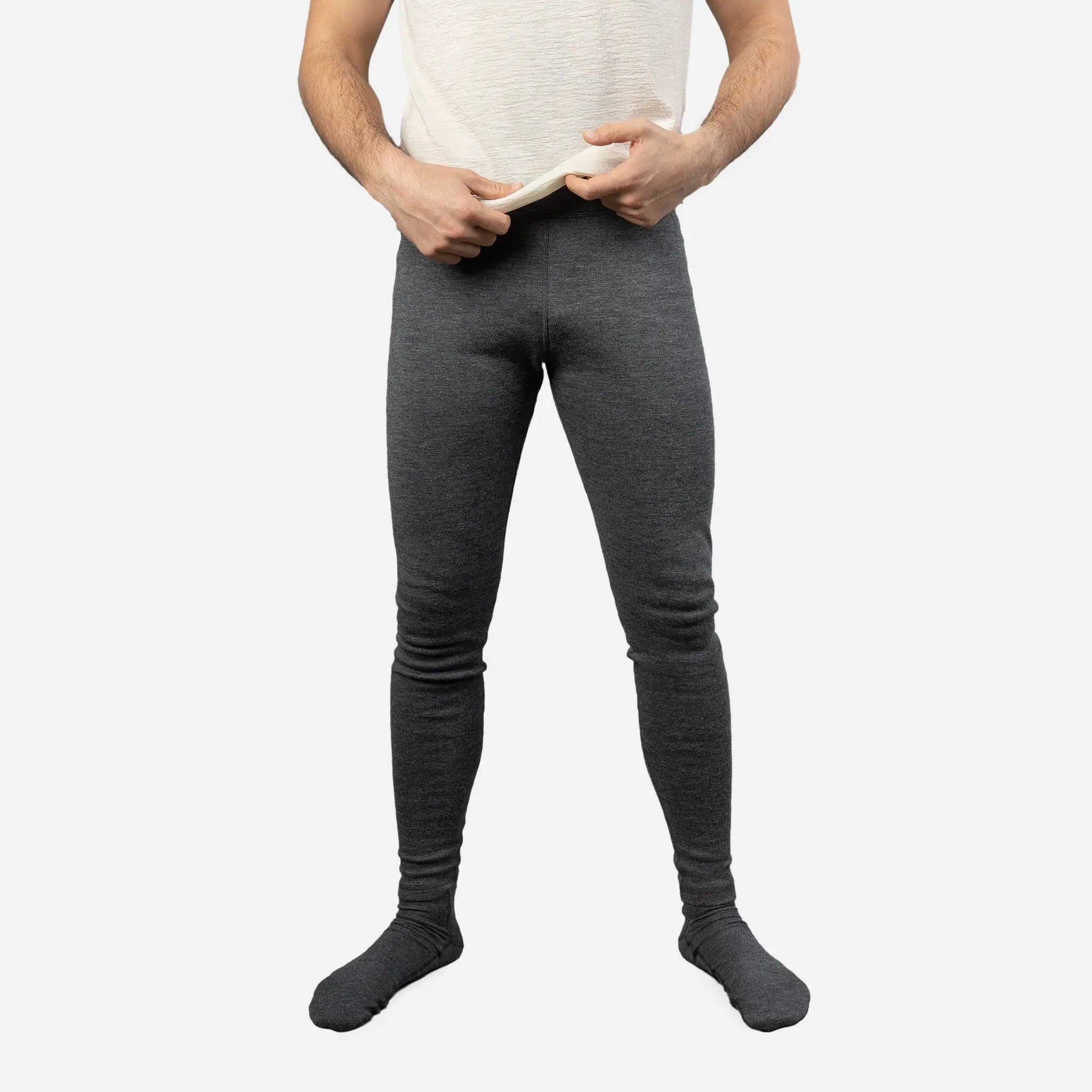 Premium Men's Alpaca Wool Leggings - 300 Lightweight Thermal Base Layer for Hiking, Skiing & Winter Sports - Soft & Breathable Cold Weather Underwear