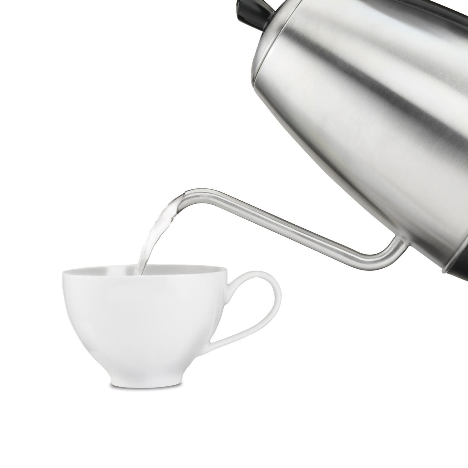 Hamilton Beach 1.2L Stainless Steel Electric Gooseneck Kettle - Fast Boiling, Precise Pouring for Coffee & Tea Brewing - Perfect for Home, Office & Specialty Coffee Shops (Model 40899C)