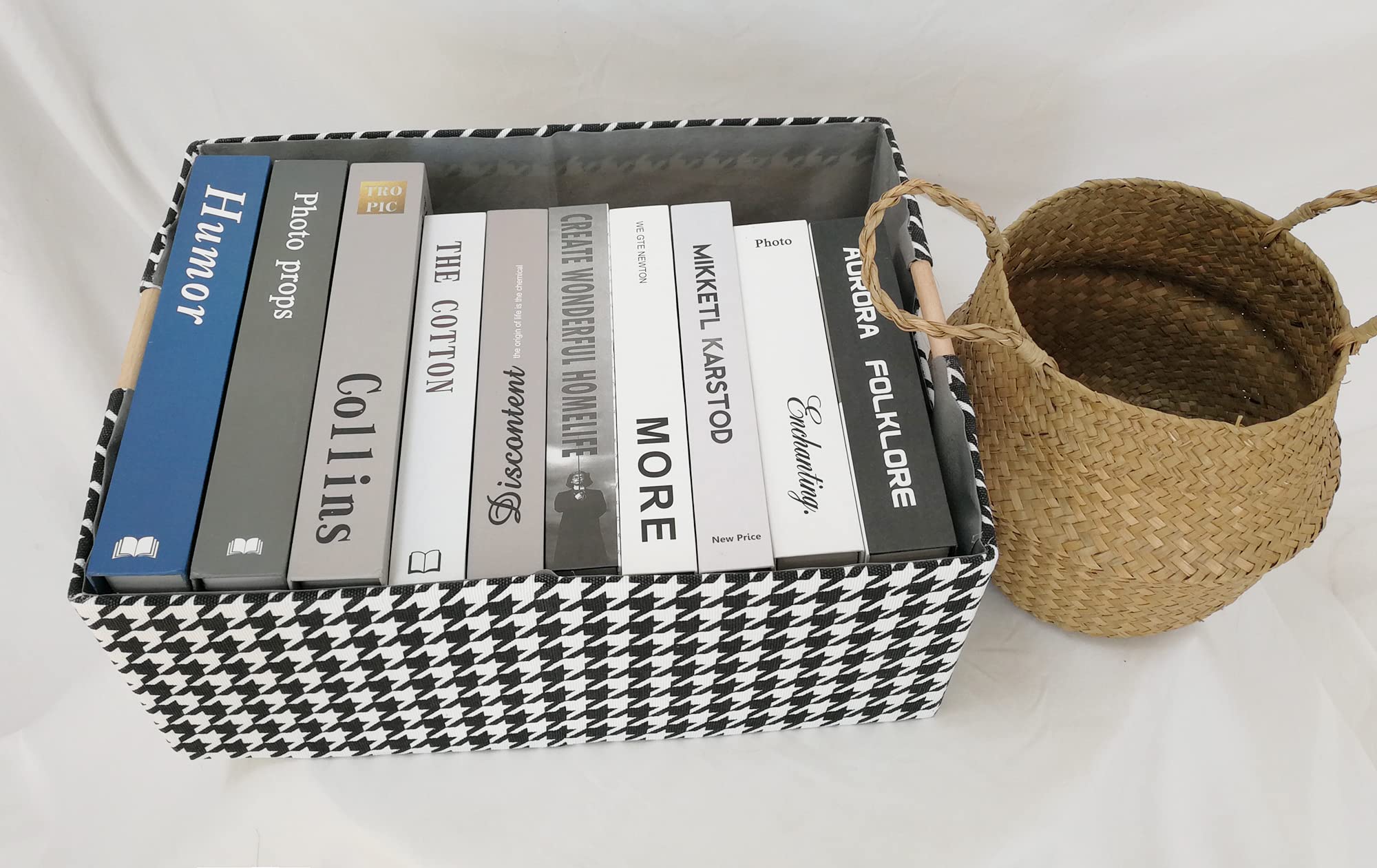 Foldable Storage Bins with Handles - Gray Rectangle Closet Baskets for Shelves | Organize Home, Office, Car & Dorm Room | Perfect for Clothes, Toys & Office Supplies Storage