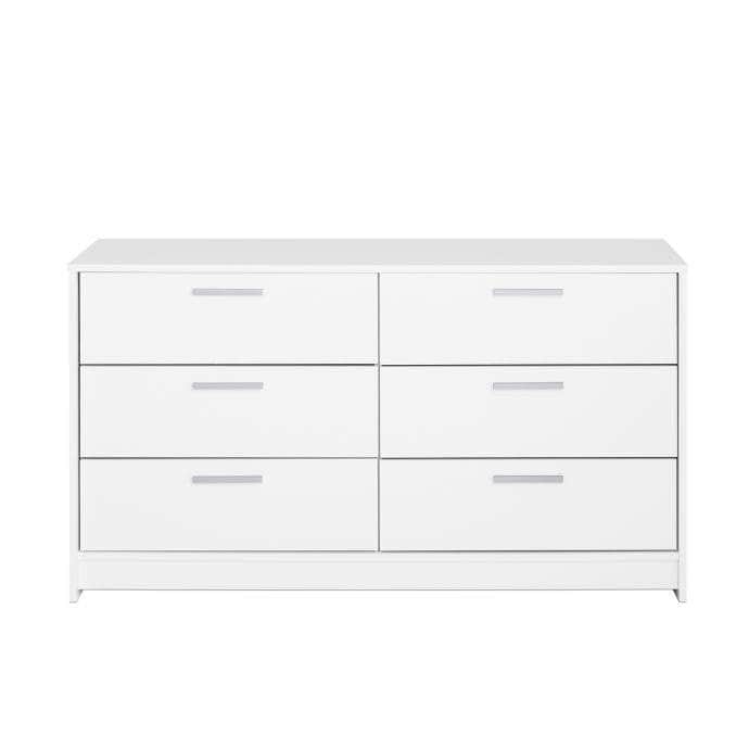 Studio Essentials 6-Drawer Dresser - White & Espresso Wooden Storage Cabinet for Bedroom Organization | Perfect for Small Spaces, Dorm Rooms & Apartment Decor