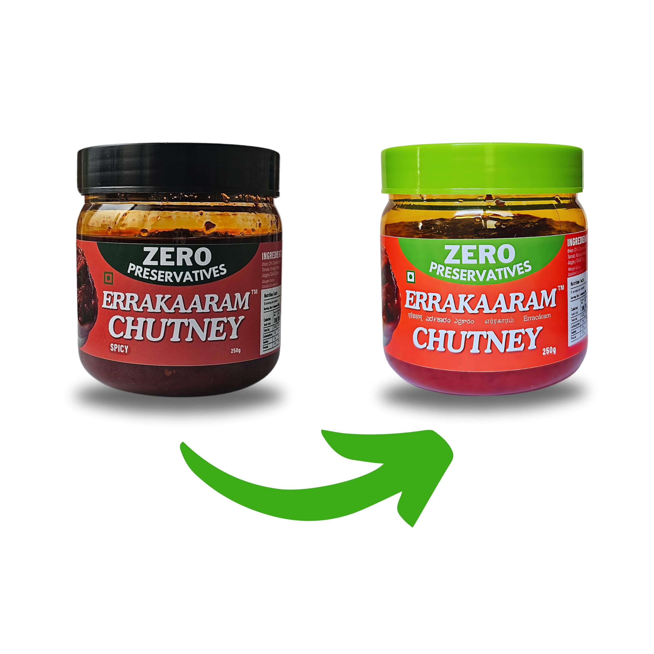 Errakaaram Fresh Spicy Indian Chutney - No Preservatives | Perfect for Idli, Dosa, Paratha & Snacks | Great as Side Dish, Spread, Dip or Stir-Fry Sauce | 250g | Authentic Indian Flavor for Rice Dishes & Meals